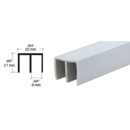 Gray Upper Plastic Track for 1/4" Sliding Panels  84" Stock Length - pack of 50