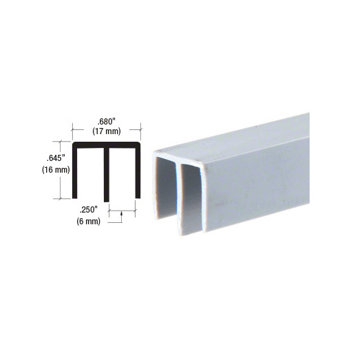 CRL D716GRY Gray Plastic Upper Track for 3/16" Sliding Panels 144" Stock Length