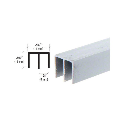 Gray Upper Plastic Track for 1/8" Sliding Panels 144" Stock Length