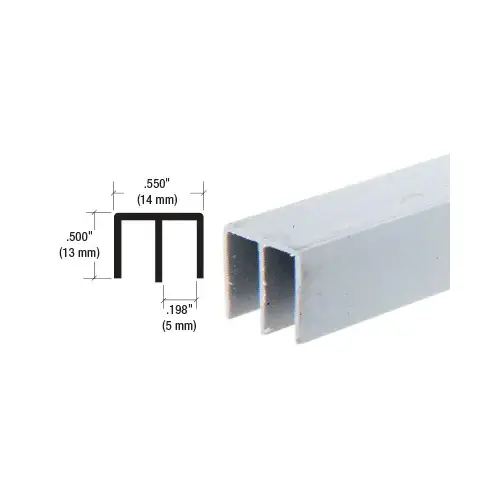 Gray Upper Plastic Track for 1/8" Sliding Panels  84" Stock Length - pack of 5