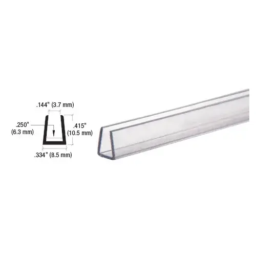 CRL D720 Clear 1/4" Plastic Edge Molding 144" Stock Length