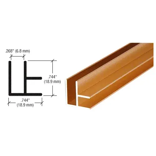 Brite Gold Anodized Aluminum Corner Extrusion -  23" Stock Length