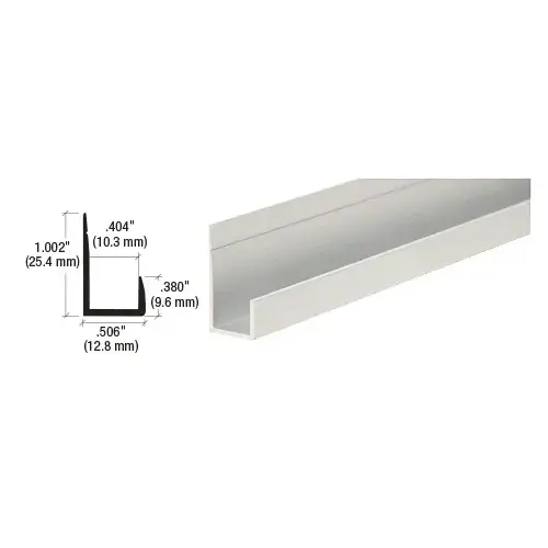 Satin Anodized Standard Aluminum 3/8" J-Channel  84" Stock Length - pack of 10