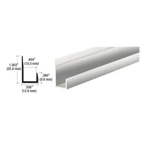 Brite Anodized Standard Aluminum 3/8" J-Channel  84" Stock Length - pack of 5