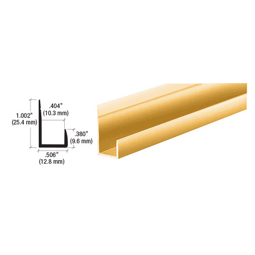 Brite Gold Anodized Standard Aluminum 3/8" J-Channel  23" Stock Length