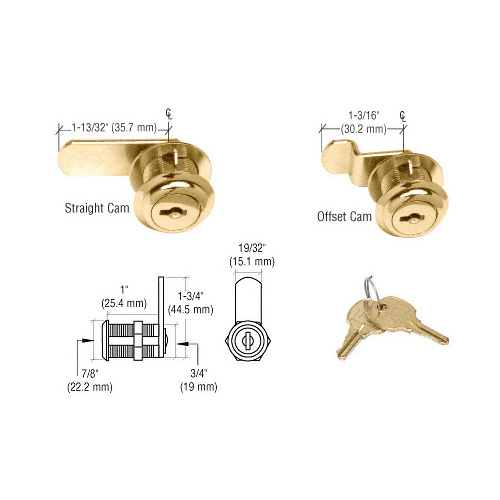 Gold Plated Cam Lock - Randomly Keyed