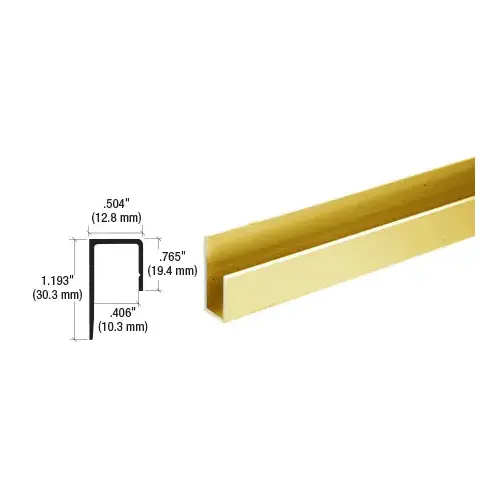 Brite Gold Anodized Aluminum Deep Nose 3/8" J-Channel -  12" Stock Length - pack of 5