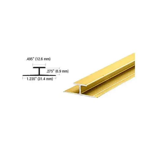 Brite Gold Anodized Aluminum Divider Bar  48" Stock Length - pack of 10