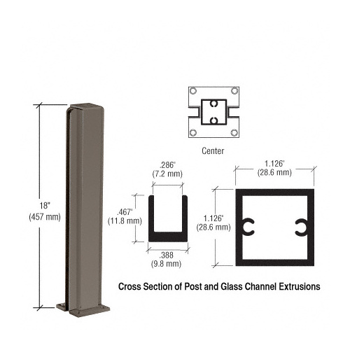 Duranodic Bronze 18" Center Design Series Partition Post