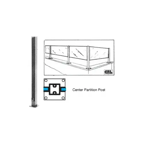 Satin Anodized Air Space Center Custom Design Series Partition Post
