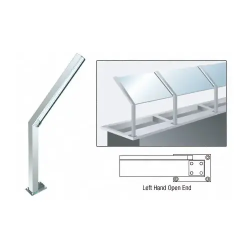CRL D999BALH0E Brite Anodized D999 Series 23" Left Hand Open End Sneeze Guard Post