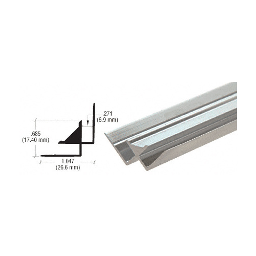 Brite Anodized Aluminum Inside Corner Extrusion  48" Stock Length - pack of 3