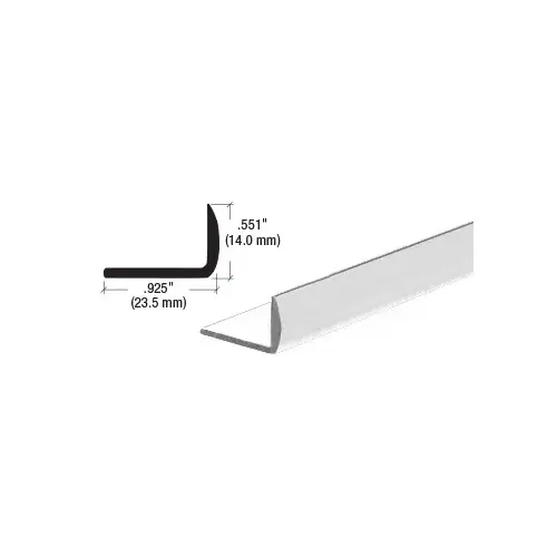 Satin Anodized 1/2" Aluminum Rounded Face Angle Extrusion  72" Stock Length