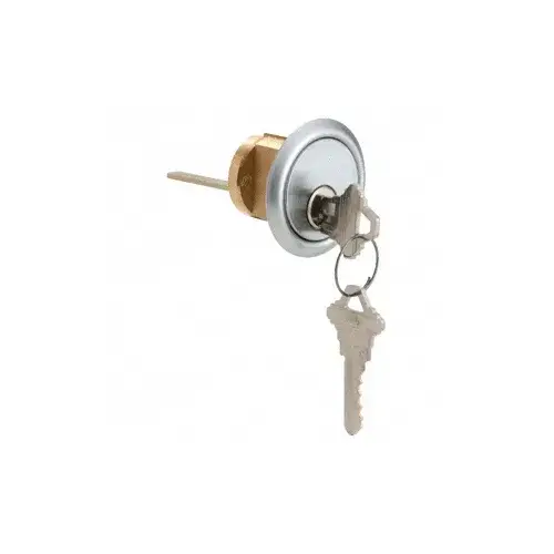 Satin Chrome Rim Cylinder 5 Pin with Keyed Randomly 'C' Keyway and 1-3/4" Long Tailpiece