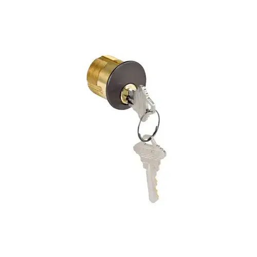 Dark Bronze Single Mortise 1-1/8" Long Cylinder with 'C' Keyway and Keyed Alike