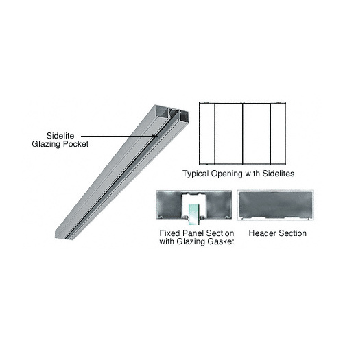 Brushed Stainless 4-1/2" Header with Glazing Pocket Only Custom Length