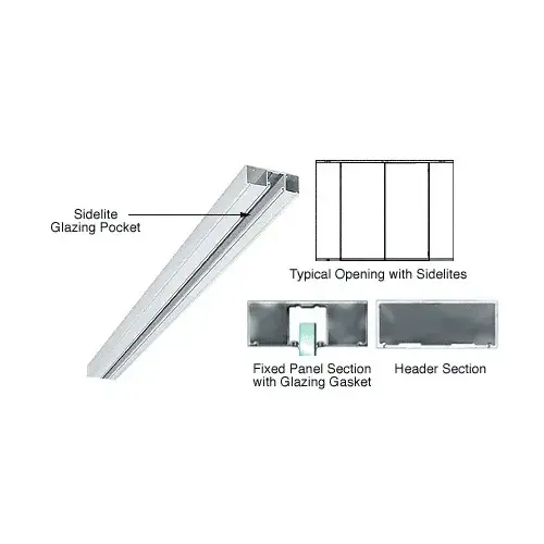 Satin Anodized 4-1/2" Header with Glazing Pocket Only Custom Length