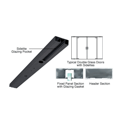 Black Powder Coated Custom Length 4-1/2" One Pocket Double Sided Door Header