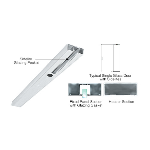 Satin Anodized Custom Length 4-1/2" One Pocket Single Sided Door Header