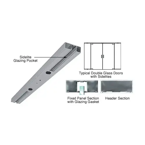 Brushed Stainless Custom Length 4-1/2" Two Pocket Double Sided Door Header