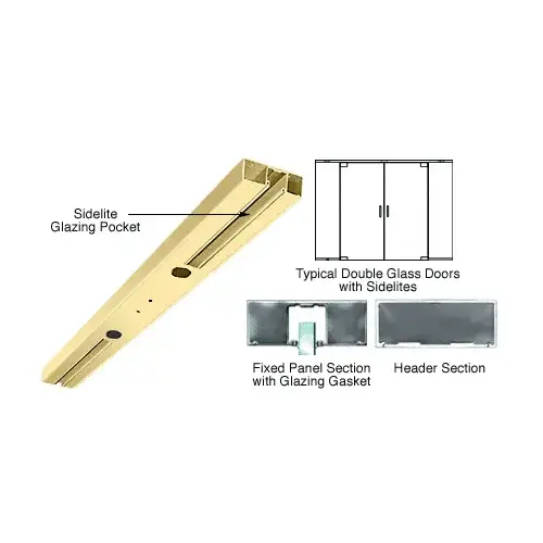 Polished Brass Custom Length 4-1/2" Two Pocket Double Sided Door Header