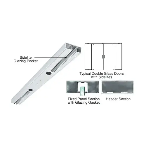 Satin Anodized Custom Length 4-1/2" Two Pocket Double Sided Door Header