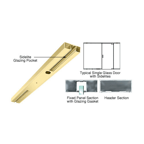 Polished Brass Custom Length 4-1/2" Two Pocket Single Sided Door Header