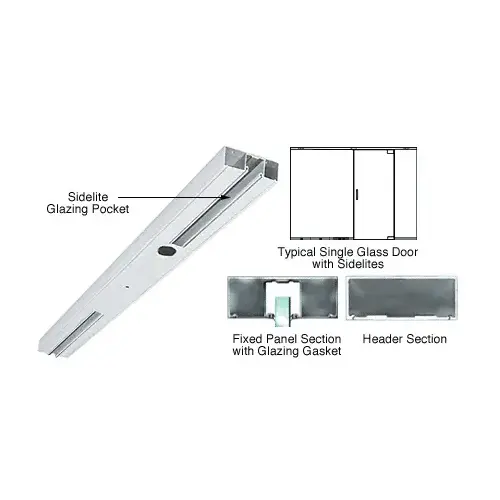 Satin Anodized Custom Length 4-1/2" Two Pocket Single Sided Door Header