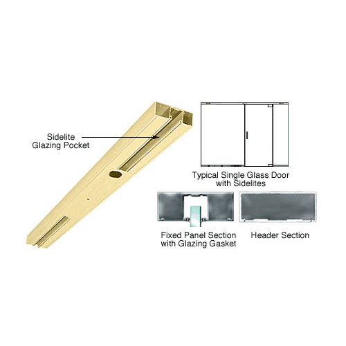 Satin Brass Custom Length 4-1/2" Two Pocket Single Sided Door Header