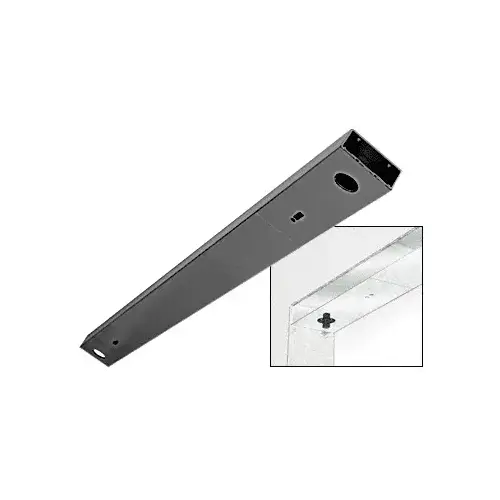 Black Powder Coated Custom Length 4" No Pocket Double Sided Door Header