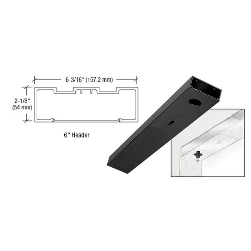 Black Powder Coated 6" x 36" Single Door Header