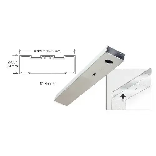 Brushed Stainless 6" x 36" Single Door Header