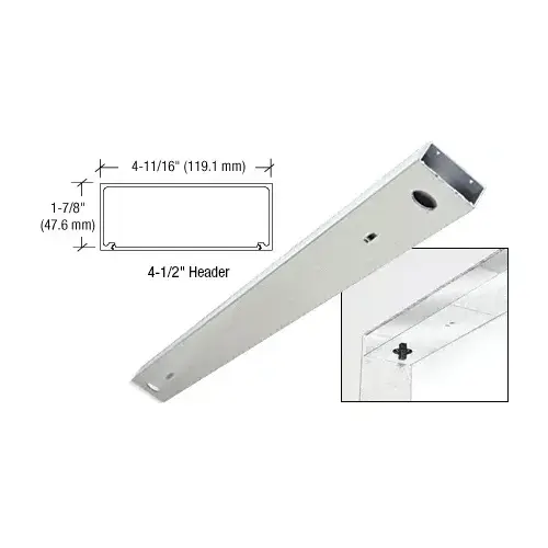 Brushed Stainless 4-1/2" x 72" Double Door Header