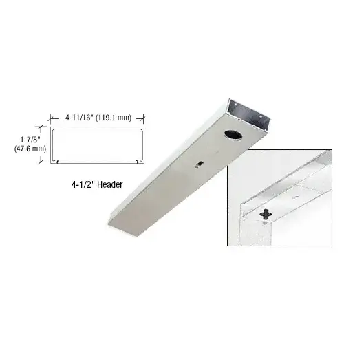 Brushed Stainless 4-1/2" x 36" Single Door Header