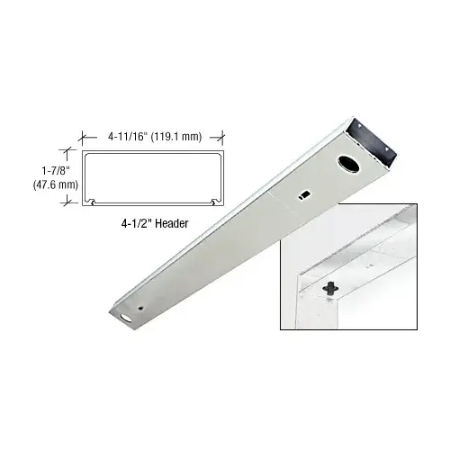 Polished Stainless 4-1/2" x 72" Double Door Header