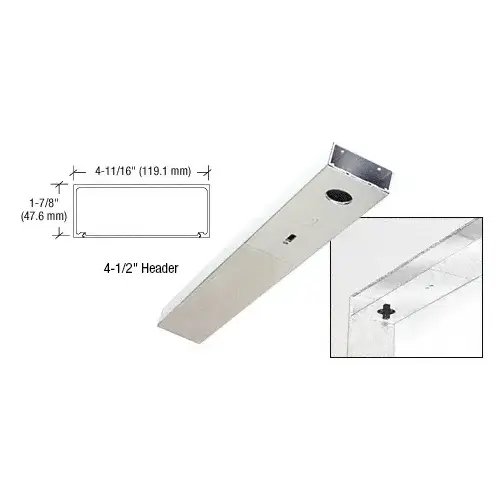 Polished Stainless 4-1/2" x 41-1/4" Single Door Header