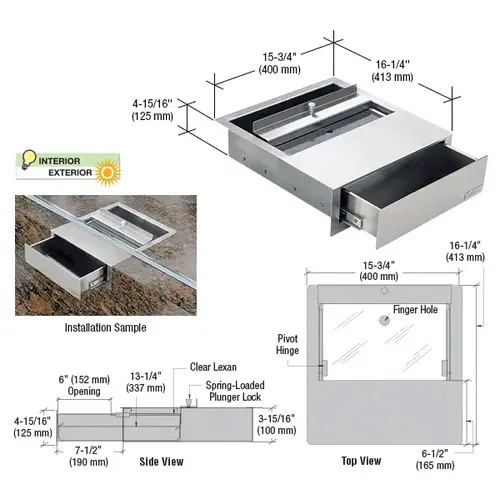 CRL DD1616 Brushed Stainless Steel Deal Drawer