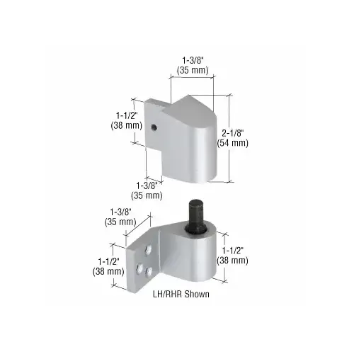 CRL DH02211L Aluminum 3/4" Offset Left Hand Intermediate Pivot Sets