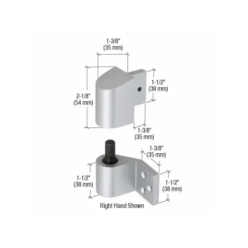 CRL DH02211R Aluminum 3/4" Offset Right Hand Intermediate Pivot Sets