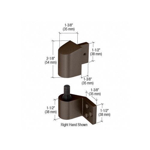 Dark Bronze 3/4" Offset Right Hand Intermediate Pivot Sets