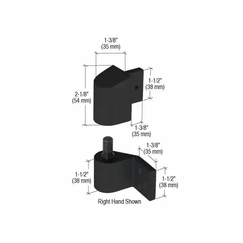 Black 3/4" Offset Right Hand Intermediate Pivot Sets