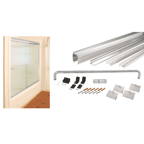 Brite Anodized 72" x 60" Cottage DK Series Sliding Shower Door Kit With Metal Jambs for 1/4" Glass NO GLASS INCLUDED