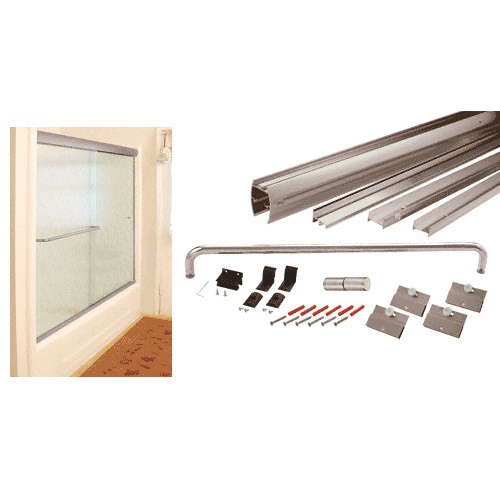 Brushed Nickel 60" x 60" Cottage DK Series Sliding Shower Door Kit with Metal Jambs for 1/4" Glass NO GLASS INCLUDED
