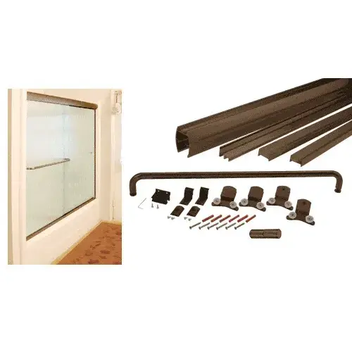 Oil Rubbed Bronze 60" x 80" Cottage DK Series Sliding Shower Door Kit with Metal Jambs for 3/8" Glass GLASS NOT INCLUDED