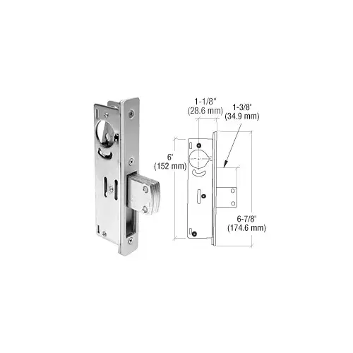 1-1/8" Backset Narrow Stile Long - Throw Deadlock Aluminum