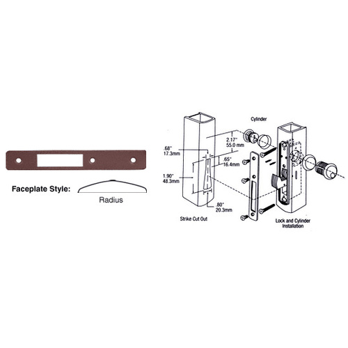 Dark Bronze Radius Faceplate for DL2130 Series Hook Throw Deadlocks