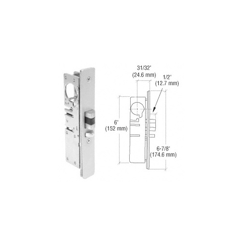 31/32" Backset Narrow Stile Right Hand Deadlatch Lock Aluminum