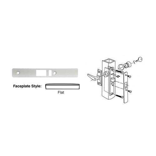 Aluminum Flat Faceplate for DL2140 Deadlatch Locks