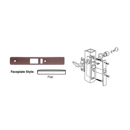 Dark Bronze Flat Faceplate for DL2140 Deadlatch Locks