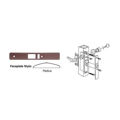 Dark Bronze Radius Faceplate for DL2140 Deadlatch Locks